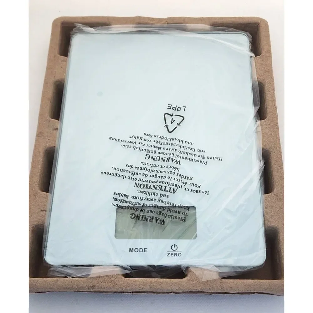 Real Appeal Digital Electronic Food Scale – White Glass Kitchen Scale